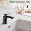 PAGED Bathroom Faucets Single Hole Bathroom Sink Faucet Deck-Mounted Vanity Basin Faucet with Pop Up Drain and Water Supply Hose - 2 of 4