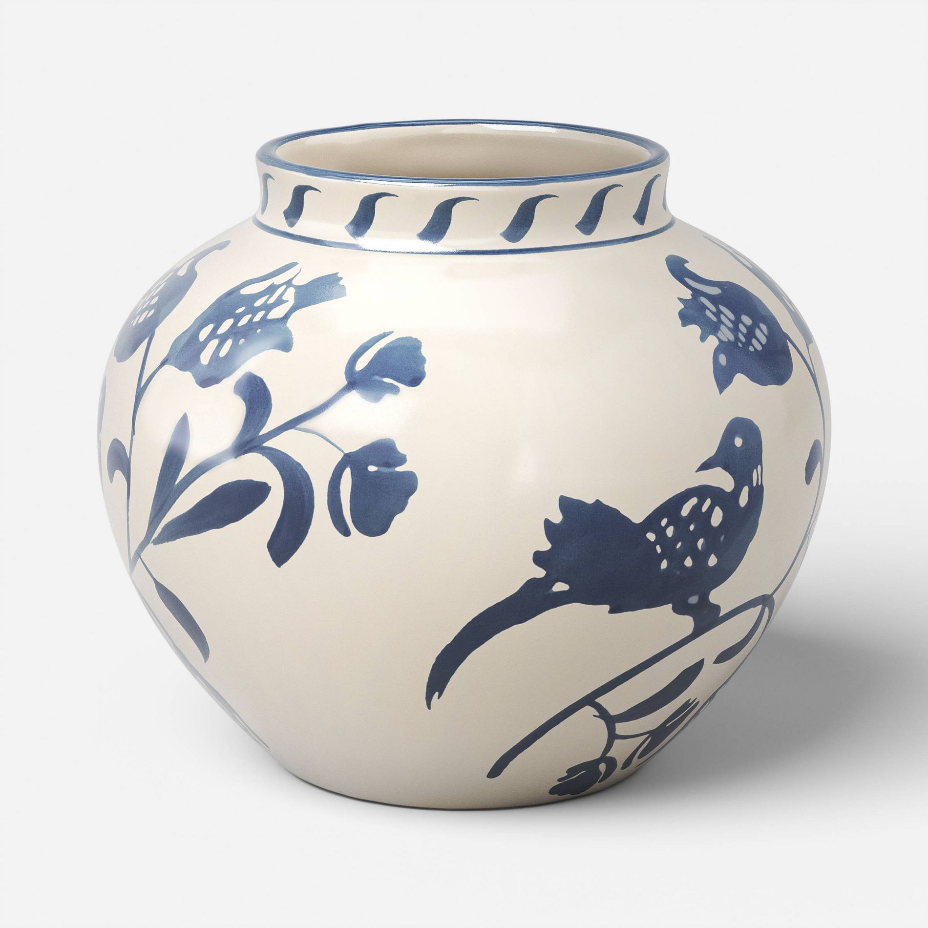 Medium Blue Painted Ceramic Vase - Threshold™