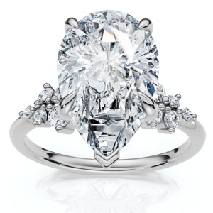 Pompeii3 Certified 3 1/3Ct Pear Diamond Engagement Ring 14k Gold or Platinum Lab Created - 1 of 4