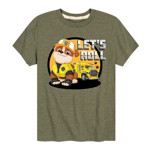 Boys' - Paw Patrol - Let's Roll Rubble Short Sleeve Graphic T-Shirt - 1 of 4