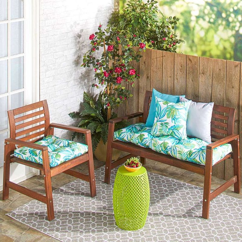 The Lakeside Collection Printed Outdoor Cushion Collection - Blue Floral High Chair, 2 of 3