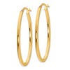 Black Bow Jewelry 2mm Oval Hoop Earrings in 10k Yellow Gold, 41mm (1 5/8 Inch) - 2 of 4