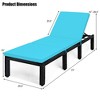 Tangkula 2PCS Adjustable Rattan Patio Chaise Lounge Chair Couch w/ Turquoise Cushion - 2 of 4