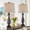 Regency Hill Ben 25" High Candlestick Traditional Table Lamps Set of 2 WiFi Smart Socket Dark Bronze Metal Living Room Bedroom Bedside Beige Shade - 2 of 4