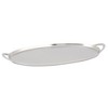 Jiallo Silver Stainless Steel finish Oval tray w/handles 21 x 10.5" - 4 of 4