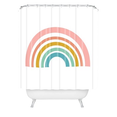 June Journal Minimalist Geometric Rainbow Shower Curtain - Deny Designs