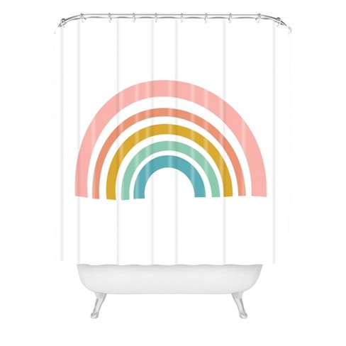 June Journal Minimalist Geometric Rainbow Shower Curtain - Deny Designs ...