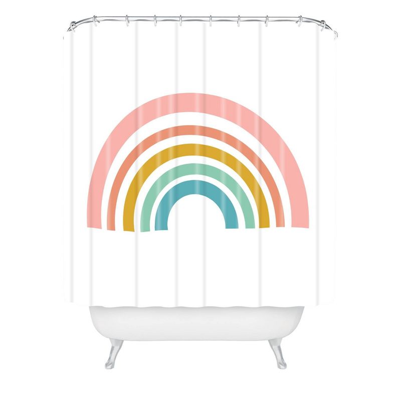 June Journal Minimalist Geometric Rainbow Shower Curtain - Deny Designs, 1 of 8