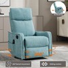 Heat Massage Manual Recliner Chair with Rocker and Swivel in Fabric for Living Room, Orange - 2 of 4