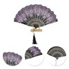 Unique Bargains Rose Lace with Tassel Folding Fan 1 Pc - 3 of 4