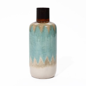LuxenHome Ocean Ombre 15.35-Inch Tall Stoneware Vase Multicolored - 1 of 4