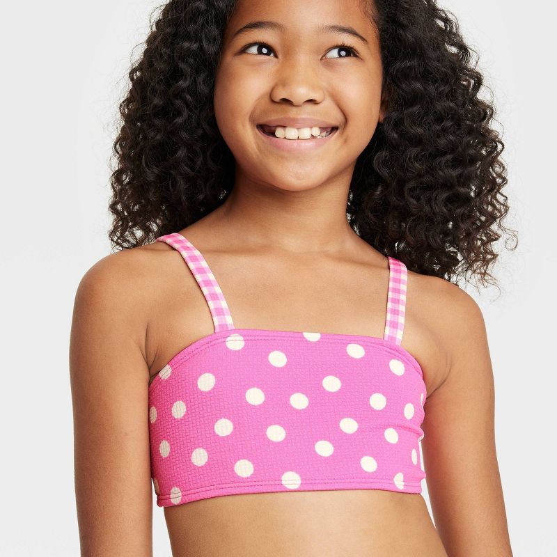 Girls' Gingham Spots Polka Dots Bikini Set - Cat & Jack™ Pink, 2 of 4