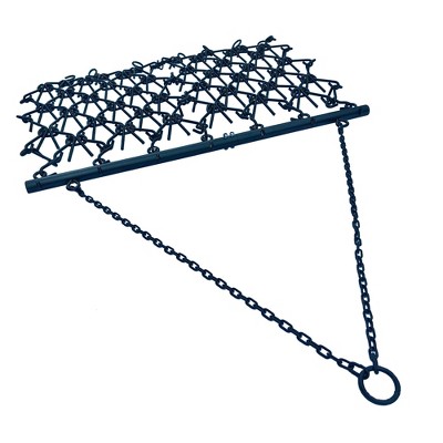 Field Tuff 6 by 4 Foot Tow Behind Heavy Duty Drag Harrow with Powder Coat Paint Finish for Patio, Garden, and Lawn Tractor Attachments, Black