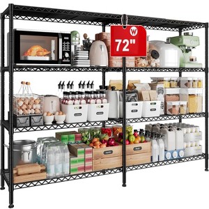 HOMDOX 4-Tier Heavy Duty Metal Storage Rack, 72"W x 18"D x 60"H Adjustable Wire Metal Shelves for Storage, 1600LBS Free Standing Storage Shelf Units - 1 of 4