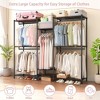 NAYSAYE Clothes Hanger Heavy Duty Garment Rack with Adjustable Shelves and Rails for Bedroom Closet, Black, 74.2"*17.13"*74" - 4 of 4