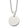 Chisel Stainless Steel Brushed and Polished Reversible Round 4mm Dog Tag on a 24" Ball Chain Necklace - 2 of 4