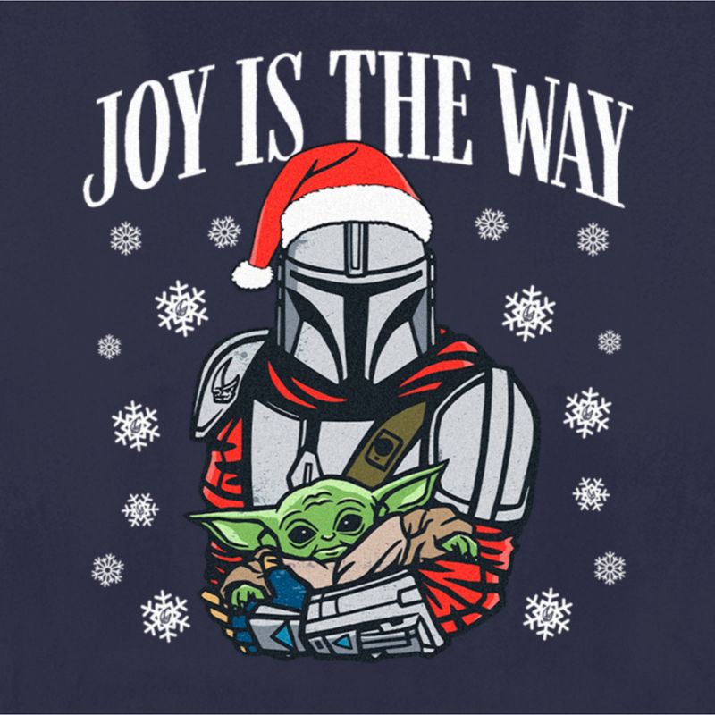 Women's Star Wars: The Mandalorian Christmas Grogu and Din Djarin Joy is the Way T-Shirt, 2 of 5