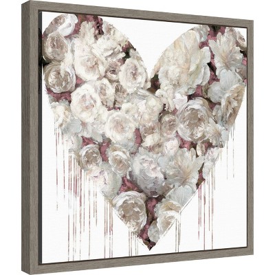 Amanti Art Big Hearted Flowers I by Lindsay Rodgers Canvas Wall Art Print Framed 16 x 16-in.