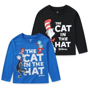 Dr. Seuss Cat in the Hat Boys Long Sleeve Shirt 2 Pack for Toddler and Big Kids - 1 of 4