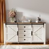 SinCiDo Farmhouse 60"Dressing Table with Sliding Barn Door and 4 Drawers,Drawer Cabinet Living Room,Bedroom,Coffee Bar - 2 of 4