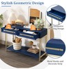 GlasFlength Console Table with Drawers - Narrow Sofa Table for Living Room, Hallway, and Entrance, Blue, 45.5"*14.8"*33.3" - 2 of 4