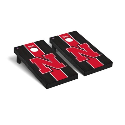 NCAA Nebraska Cornhuskers Premium Cornhole Board Onyx Stained Stripe Version