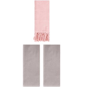 REGALWOVEN 3 Packs Cotton Soft Absorbent Tassels and Waffle Hand Towel - 1 of 4