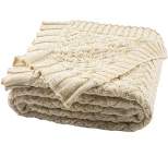 Adara Knit Throw Blanket - Natural/Gold - 50" X 60" - Safavieh