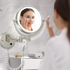 FASCINATE  Wall Mounted Makeup Mirror with 1X/10X Magnification,Super Large,2- Sided,3 Color Dimmable Lights, 360° Swivel, Extendable Plug - 3 of 4