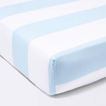 Fitted Crib Sheet Rugby Stripe - Blue/White - Cloud Island™