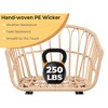 5-Piece Outdoor Wicker Bistro Chairs Set with 2 Armchair, 2 Ottoman, and Coffee Table - 3 of 4