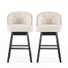 TOAOTBNBOB Comfortable Counter Height Barstools Set of 2, Modern Bar Chair with Nailhead Trim, Upholstered Bar Stool for Kitchen Island, Beige - 2 of 4