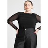 ELOQUII Women's Plus Size Sheer Sleeve Tee - 3 of 4