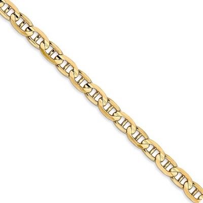 Black Bow Jewelry 4.5mm 14k Yellow Gold Solid Concave Anchor Chain Necklace