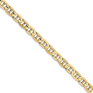 Black Bow Jewelry 4.5mm 14k Yellow Gold Solid Concave Anchor Chain Necklace - 1 of 4