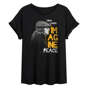 Women's - John Lennon - John Lennon Profile Dark Garments Only Oversized Graphic T-Shirt - 1 of 4