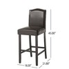 Kumasinova Modern Bar Stools Set of 2, Wipe-Clean Spill-Resistant PU Leather Counter Height Bar Stools, Solid Rubberwood, Upholstered Counter Stools - 2 of 4