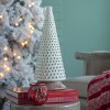 FURNIinspire Decorative Holiday Scene Props Glass Christmas Cone Tree Decoration, Home Decor for Living Room Party, White, 6.7"*6.7"*18" - 4 of 4