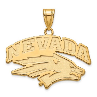 Black Bow Jewelry 14k Yellow Gold Nevada Wolf Pack NCAA Large Pendant