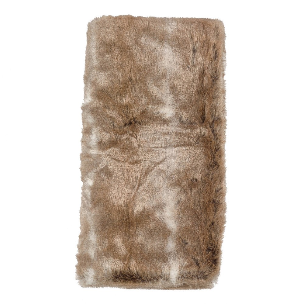 UPC 789323332394 product image for Faux Fur Throw Blanket Natural - Saro Lifestyle | upcitemdb.com