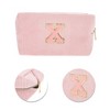 Unique Bargains Corduroy Rectangular Letter Makeup Bag Pink 1 Pc - 4 of 4