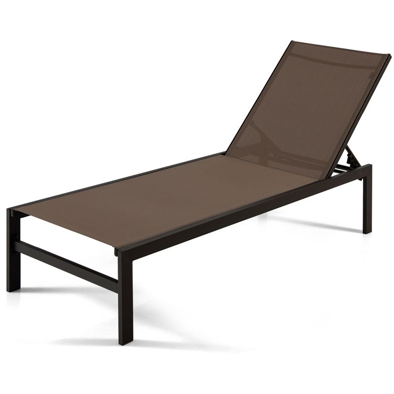 Costway Patio 6-Position Lounge Chair Chaise Aluminium Adjust Recliner, 2 of 8
