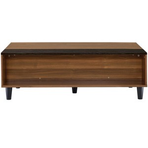 Vynxaria Lift-Top Coffee Table - Walnut & Black, Rectangular, Open Storage Compartment, Wooden Tapered Legs for Living Room - 1 of 4