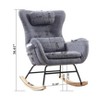 NicBex Cashmere Fabric Glider Rocking Chair,Upholstered Nursery Rocking Chairs with High Backrest,Modern Rocking Chair,Nursing Chair for Bedroom - 3 of 4