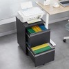 INFURNIC Decorative Storage Cabinet Rolling 2 Drawer File Cabinet with Lock for Office Use, Black, 17"*20"*28" - 4 of 4