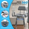 Swivel Shower Chair with Arms and Back, for Elderly and Disabled,Adjustable Height and Backrest,One-Touch Rotate Shower Chair,Gray - 4 of 4