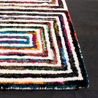 Multicolor Hand-Tufted Wool and Synthetic 4' x 6' Area Rug