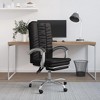 vidaXL Adjustable Reclining Office Chair, Faux Leather Upholstery, Comfortable Swivel Design, Stain-Resistant and Easy to Clean, Black - 2 of 4
