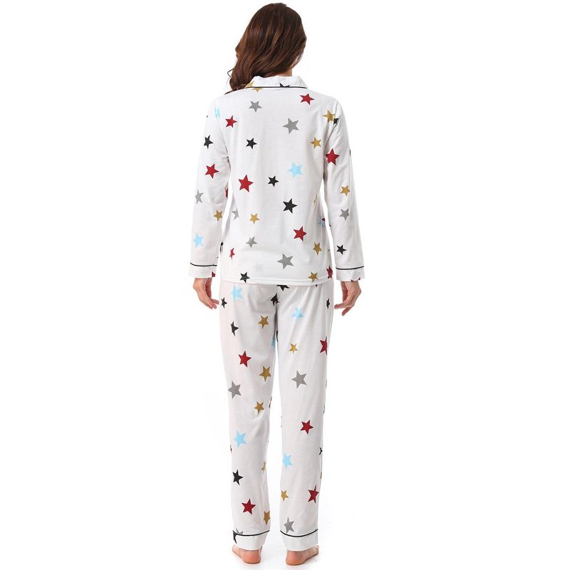 cheibear Womens Sleepwear Lounge Cute Print Nightwear with Pants Long Sleeve Pajama Set, 4 of 6