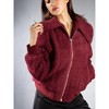 Jess by Meiko Women's Oversized Collar Plush Bomber Jacket - 2 of 4
